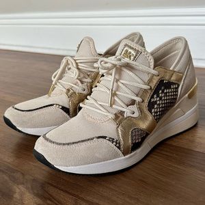 Snakeskin wedge sneakers